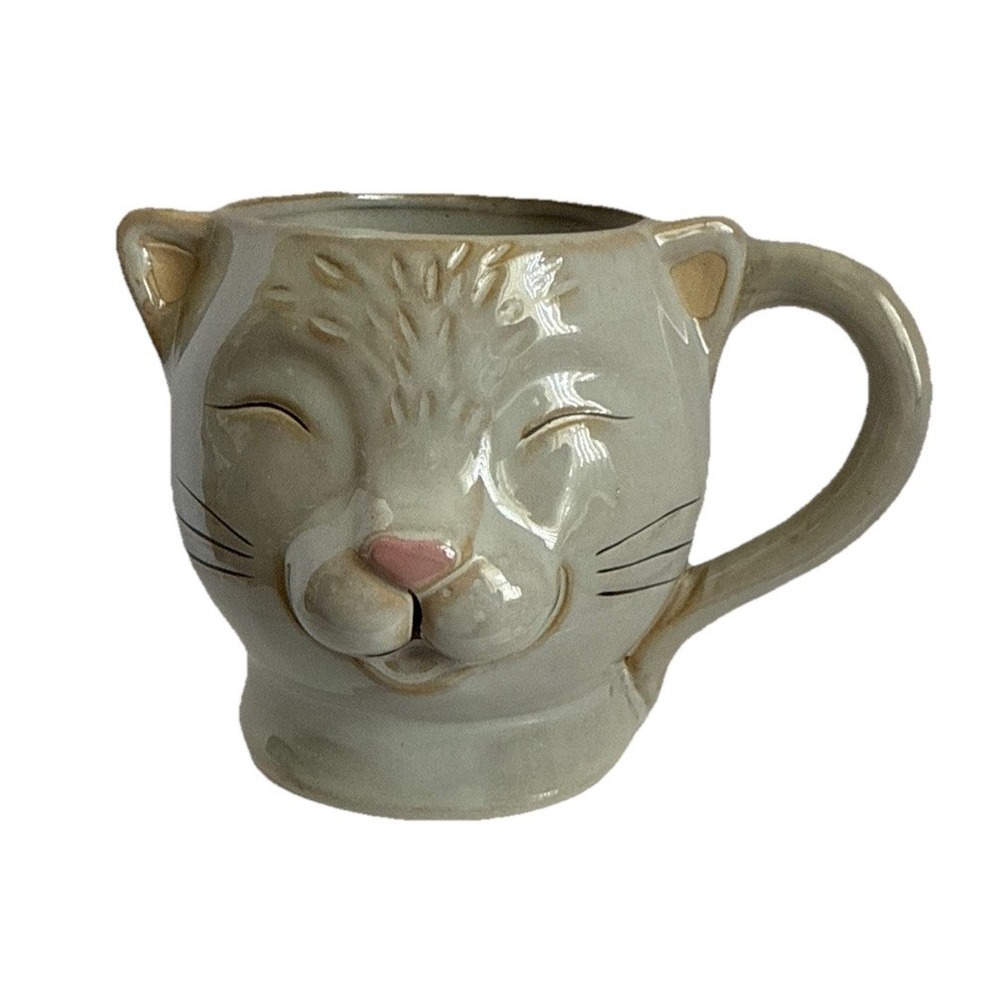 Cat Mug Smiley Kitten 3D Stoneware Mug Boston Warehouse Trading Corp Large 18 Oz